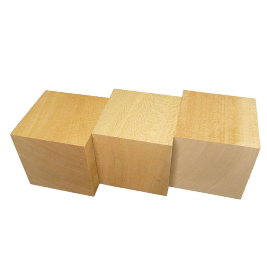 SOZO Block Japanese Lime Wood 75mm Square Lumber Set of 3