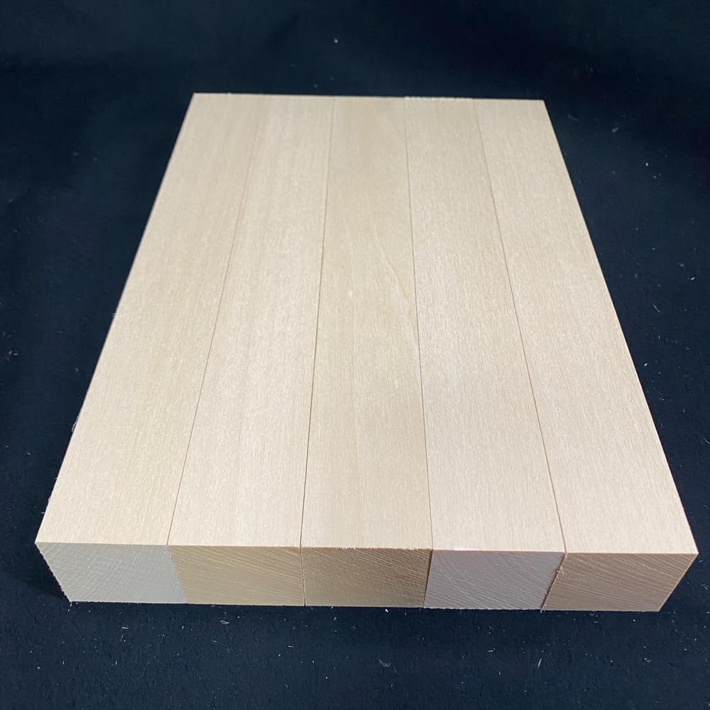 SOZO Block Japanese Lime Wood 35mm Square Lumber Set of 5