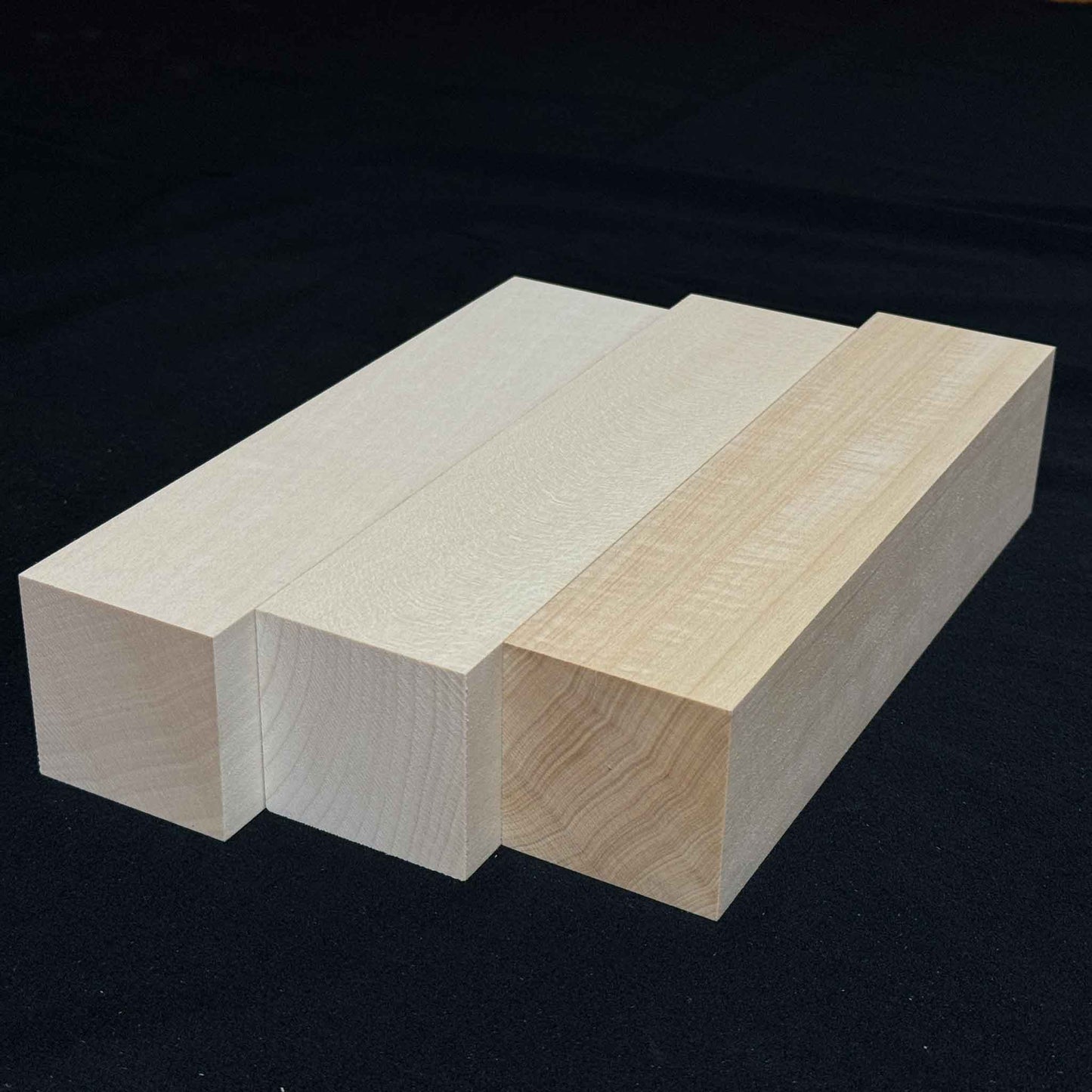 SOZO Block Japanese Lime Wood 60mm Square Lumber Set of 2