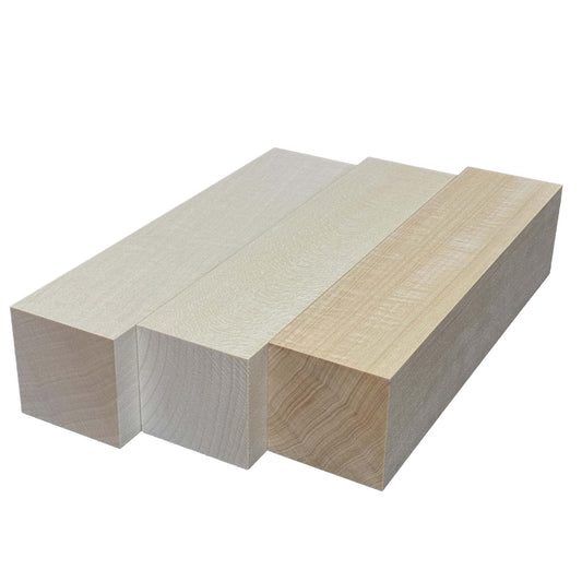 SOZO Block Japanese Lime Wood 60mm Square Lumber Set of 2