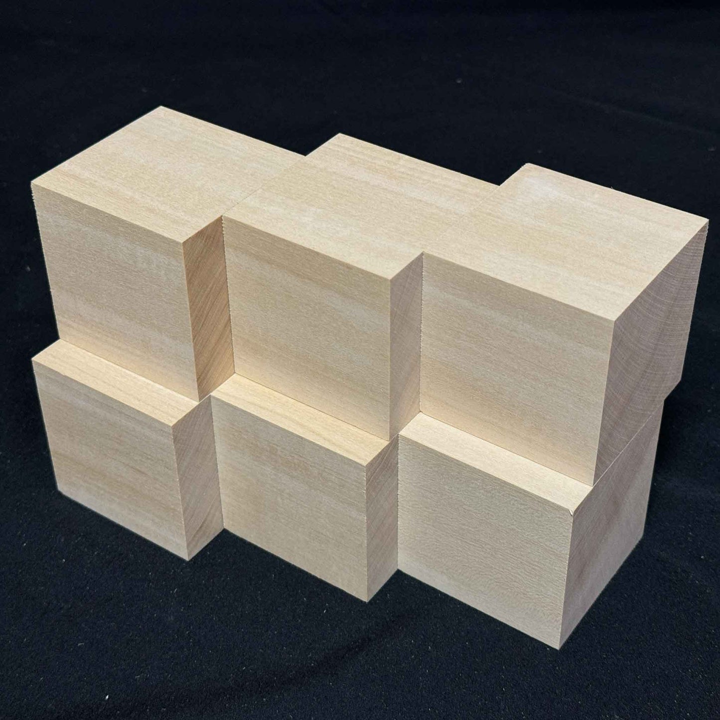 SOZO Block Japanese Lime Wood 65mm Square Lumber Set of 6