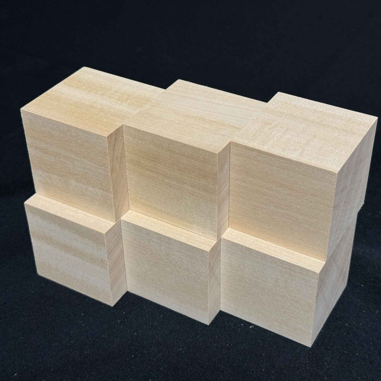 SOZO Block Japanese Lime Wood 55mm Square Lumber Set of 6