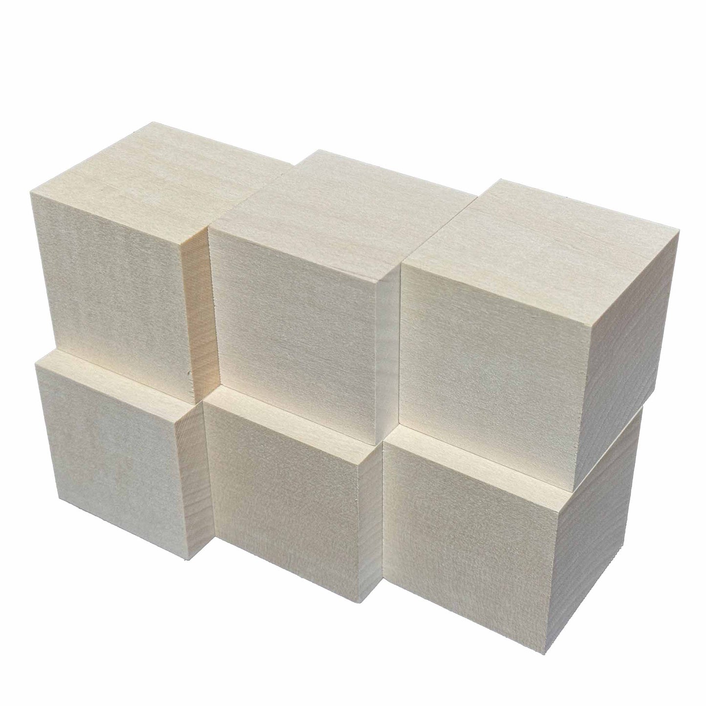 SOZO Block Japanese Lime Wood 60mm Square Lumber Set of 6