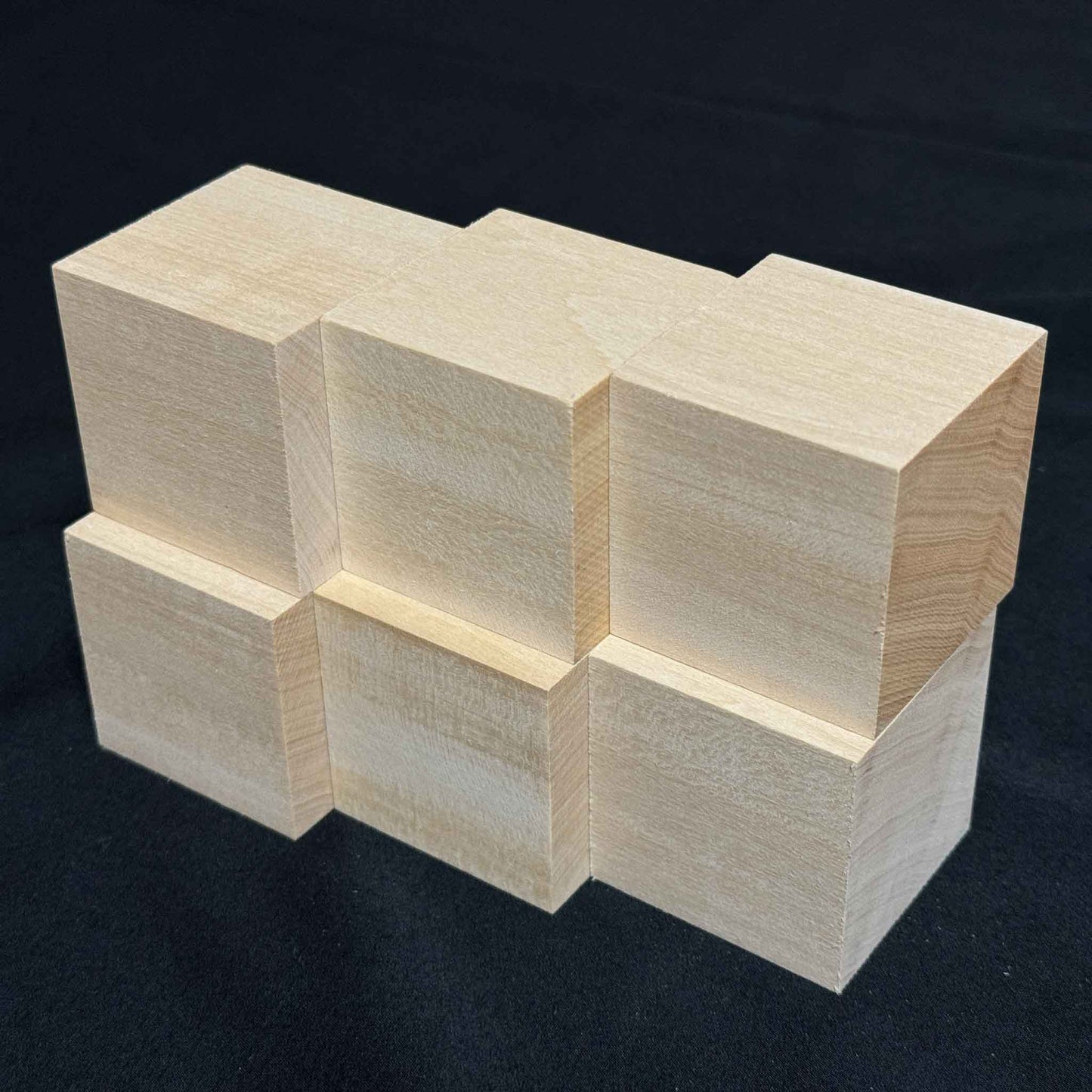 SOZO Block Japanese Lime Wood 50mm Square Lumber Set of 6