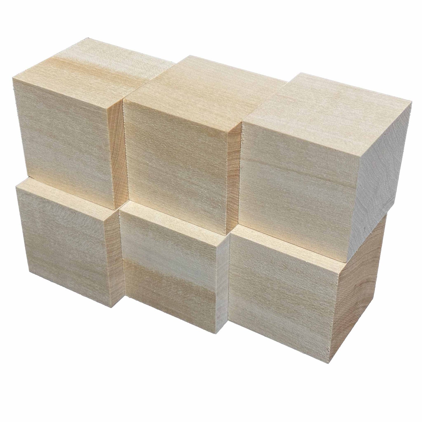 SOZO Block Japanese Lime Wood 45mm Square Lumber Set of 6